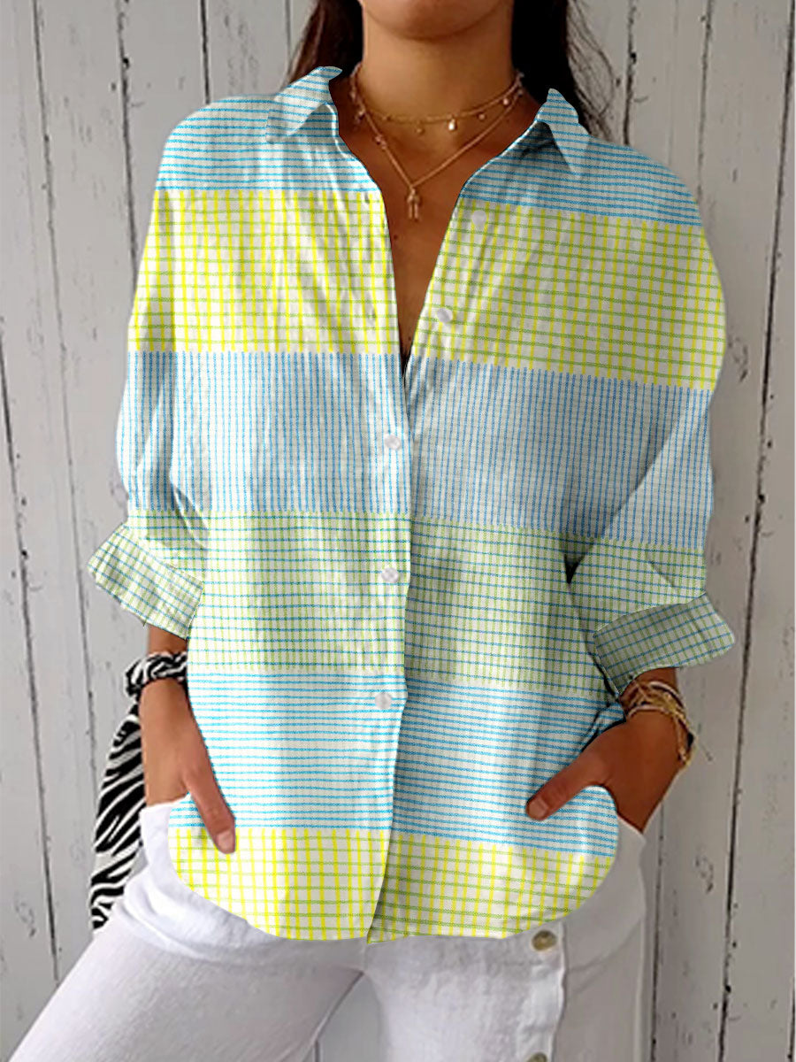 C&G™ | Pastel Grid Blouse
