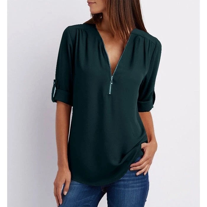 C&G™ | Chic Zipper Blouse