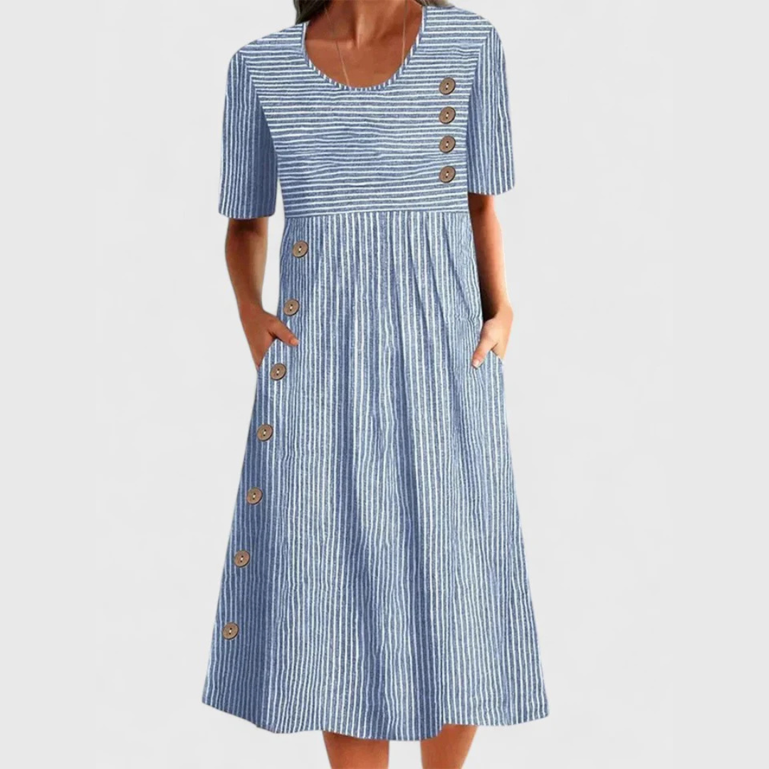 C&G™| Striped Midi Dress