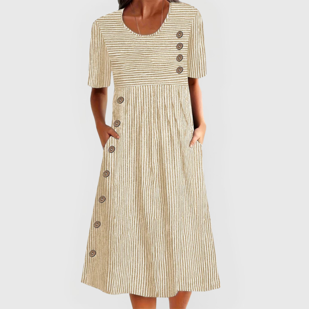 C&G™| Striped Midi Dress