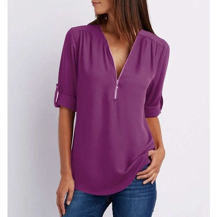 C&G™ | Chic Zipper Blouse