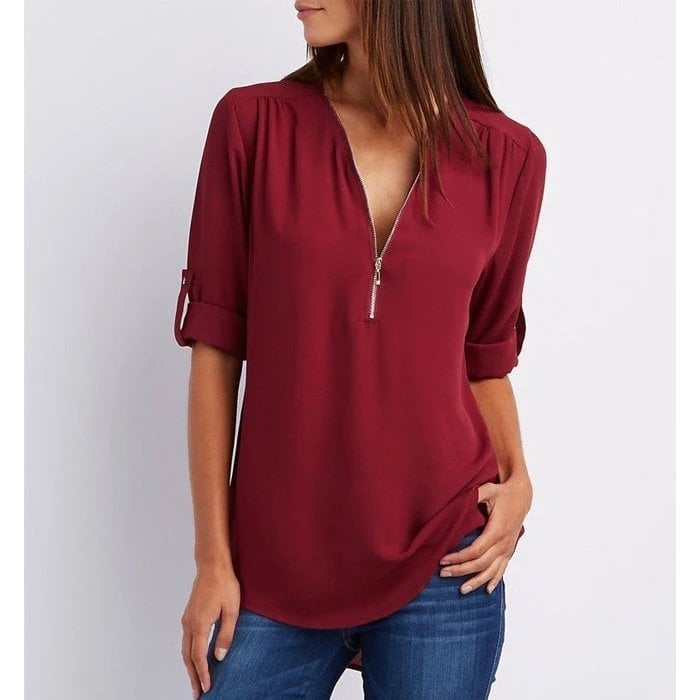 C&G™ | Chic Zipper Blouse