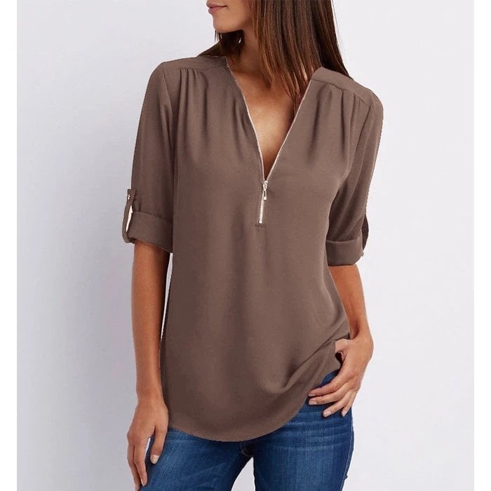 C&G™ | Chic Zipper Blouse
