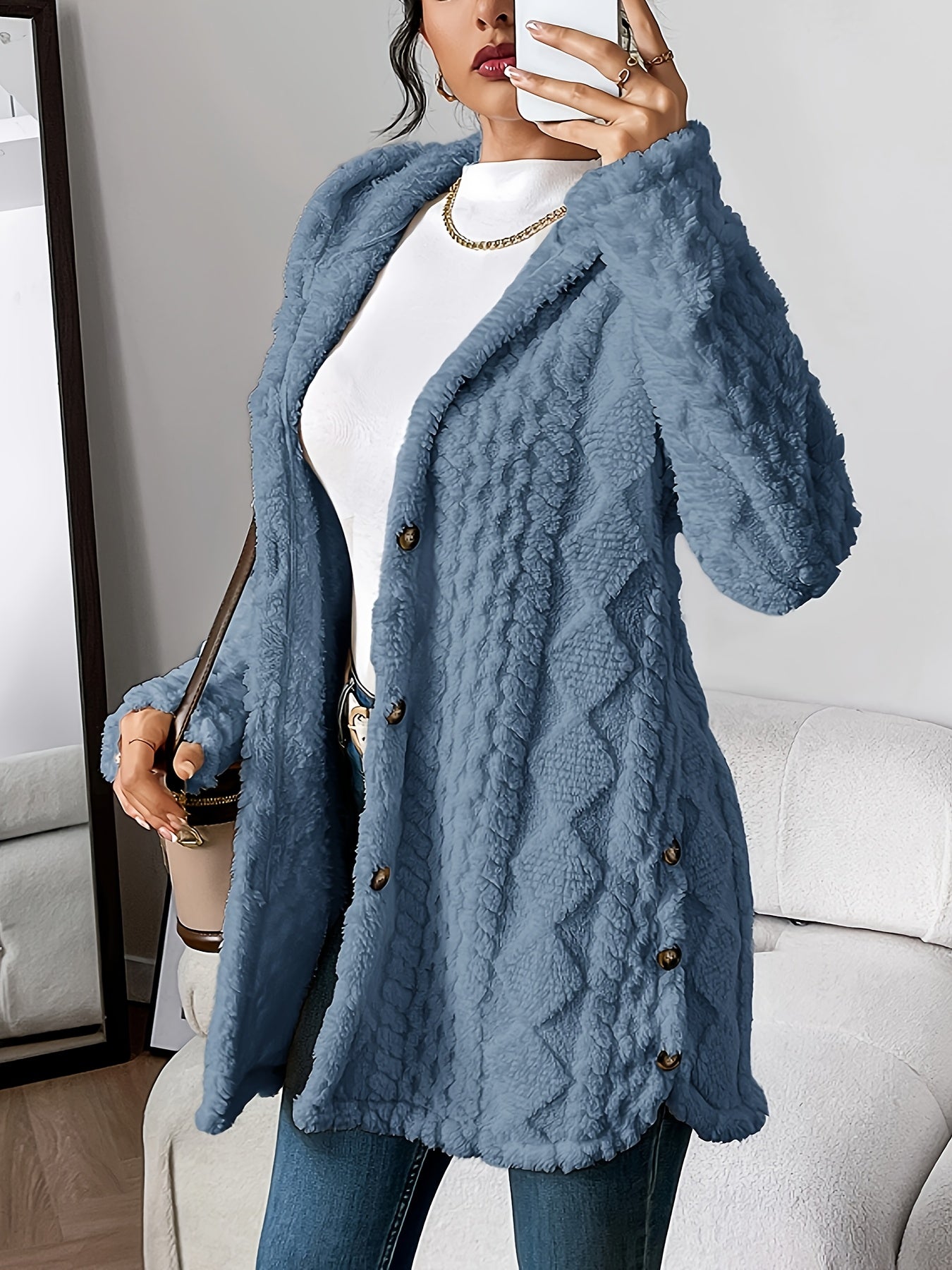 C&G™ | Plush Hooded Cardigan