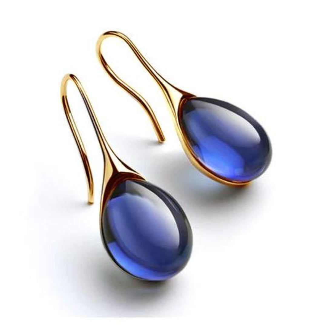 C&G™| Gold And Silver Drop-Shaped Earrings.