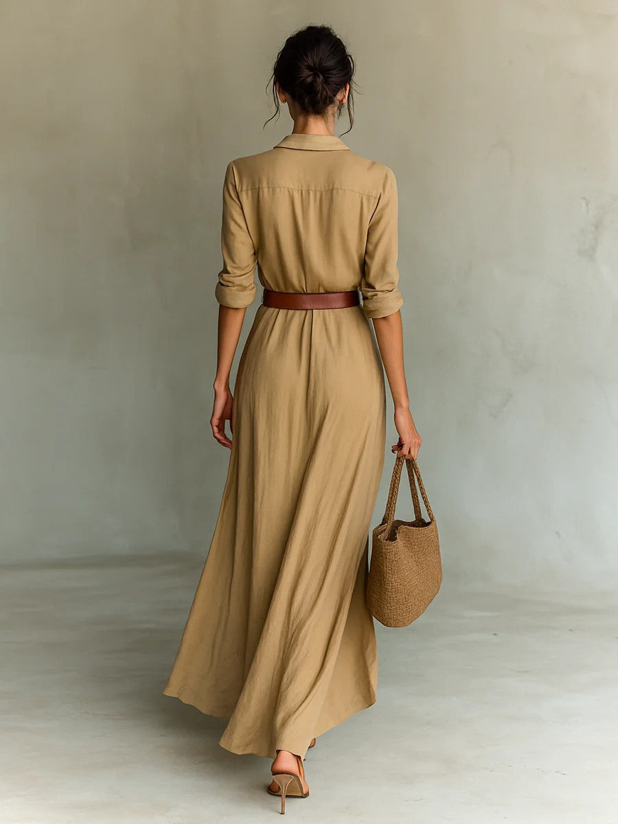 C&G™ | Lapel-Wrap Maxi Dress