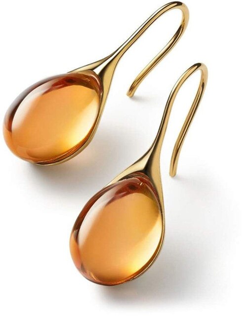 C&G™| Gold And Silver Drop-Shaped Earrings.