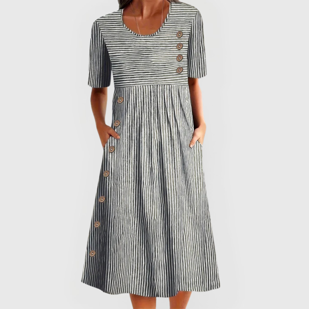 C&G™| Striped Midi Dress