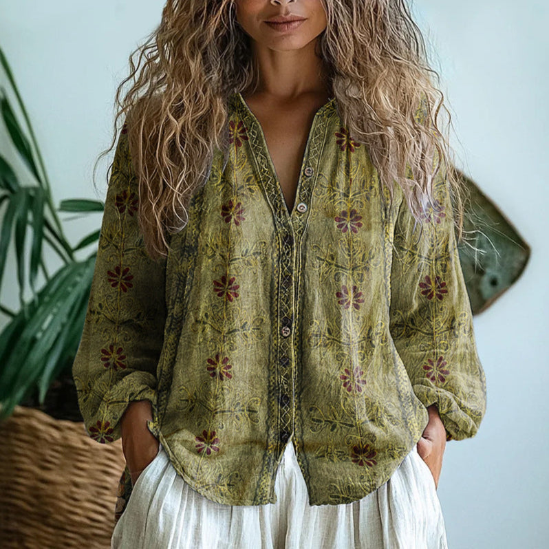 C&G™ | Vintage Leaf Blouse