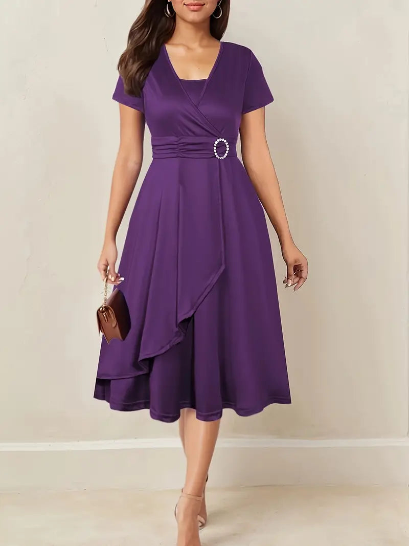 C&G™ | Elegant V-Neck Dress