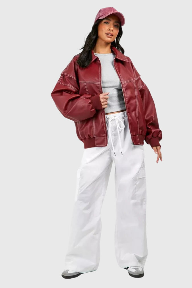 C&G™| Oversized Leather Jacket
