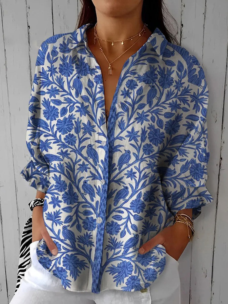 C&G™| Frederikke Blue Garden Blouse