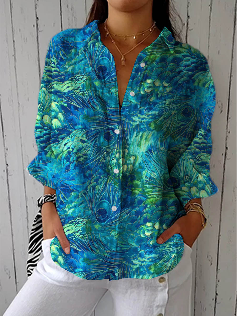 C&G™| Peacock Grace Blouse