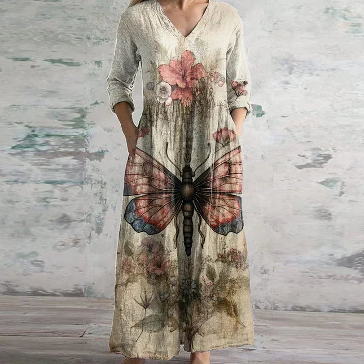 C&G™ | Vintage Floral Maxi Dress