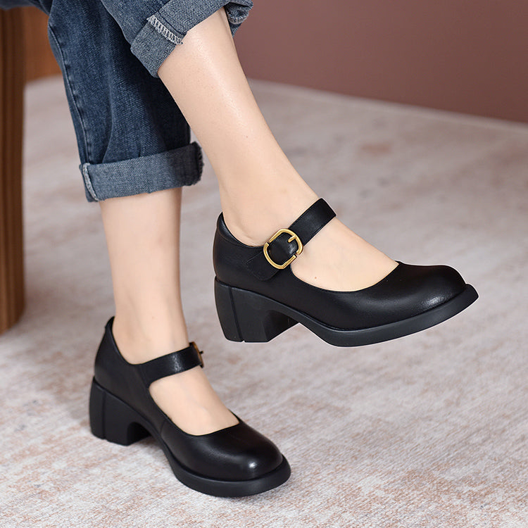 C&G™| Agnes Leather Mary Janes