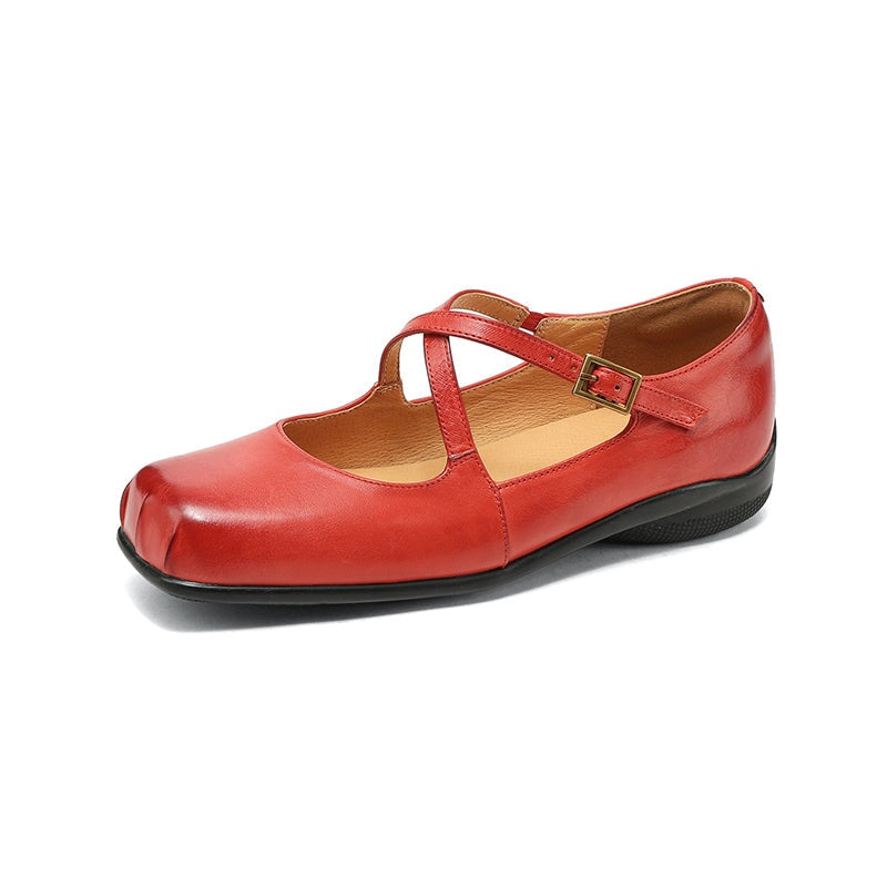 C&G™| Edith Leather Mary Janes