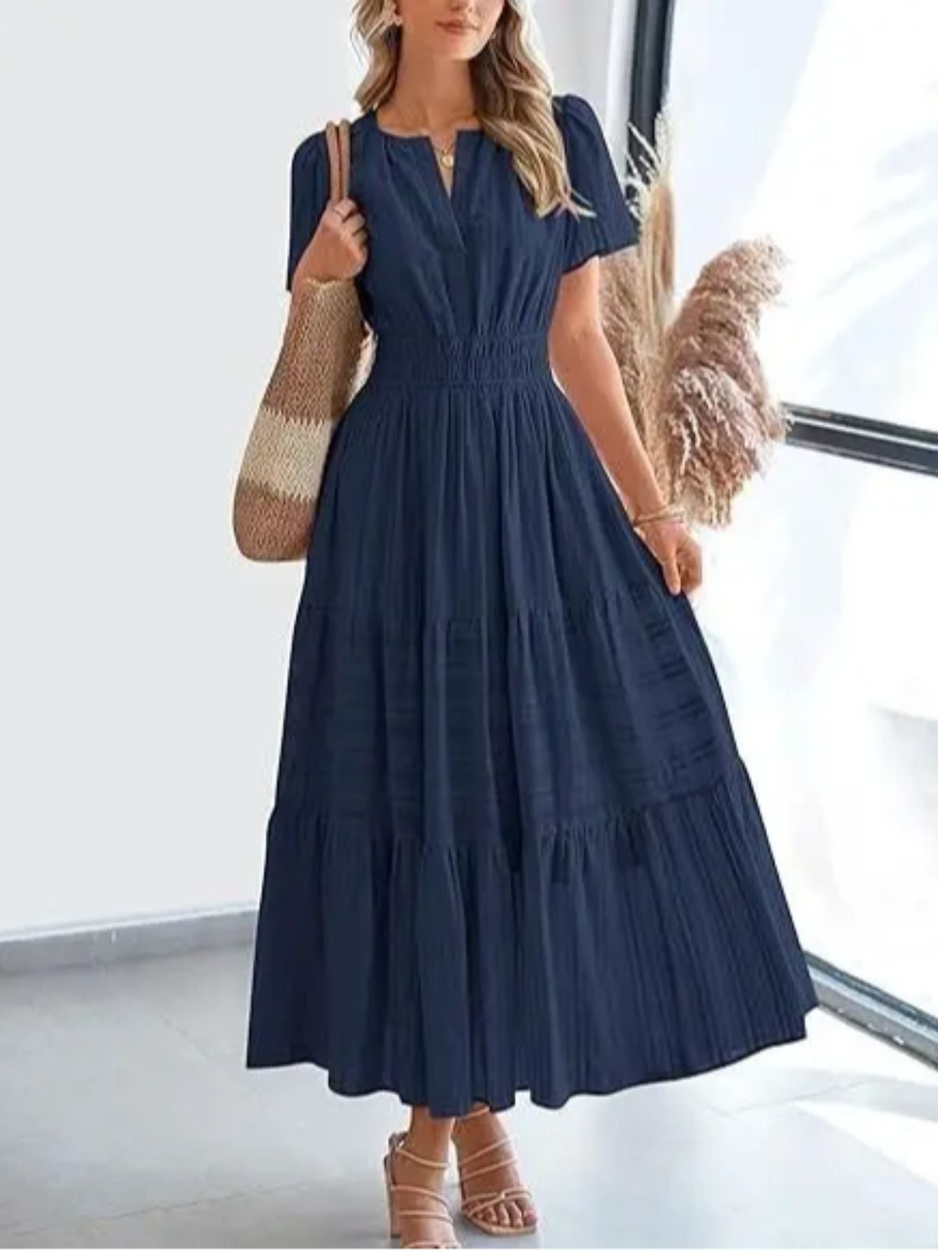 C&G™ | Pleated Swing Maxi Dress