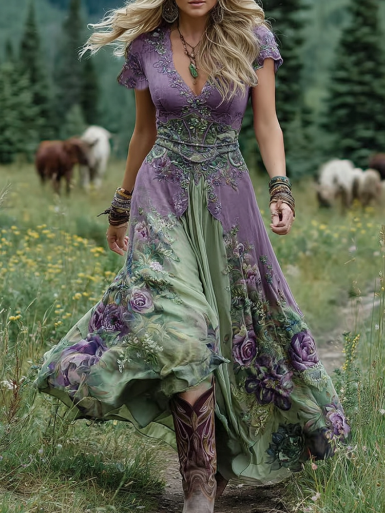 C&G™ | Embroidered Maxi Dress