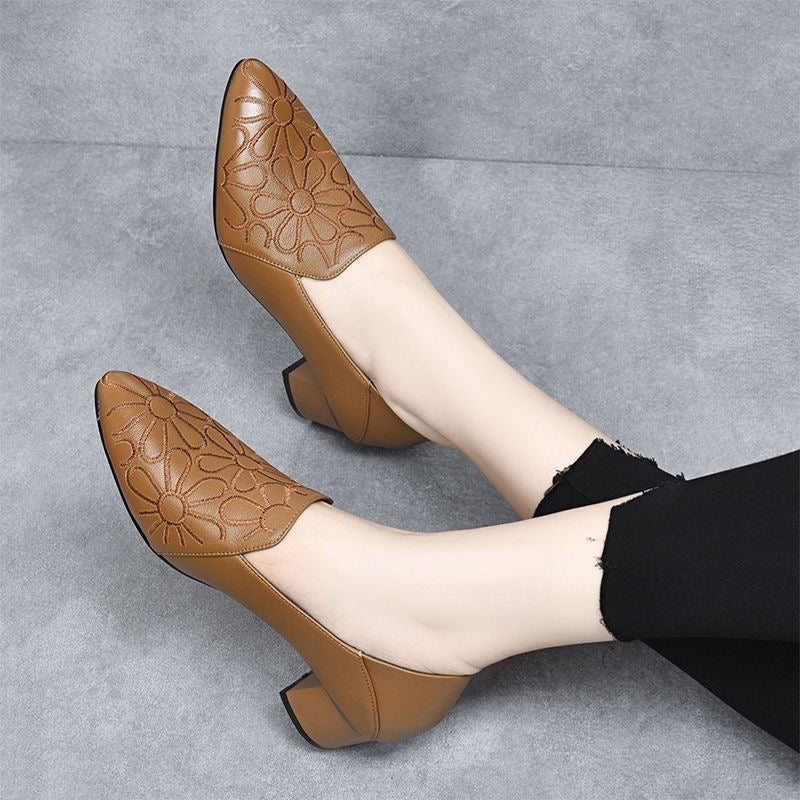 C&G™ | Soft Embroidered Vegan Leather Pumps