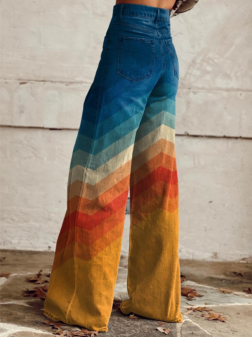 C&G™ | Jodie Sunset Chevron Wide-Leg Pants
