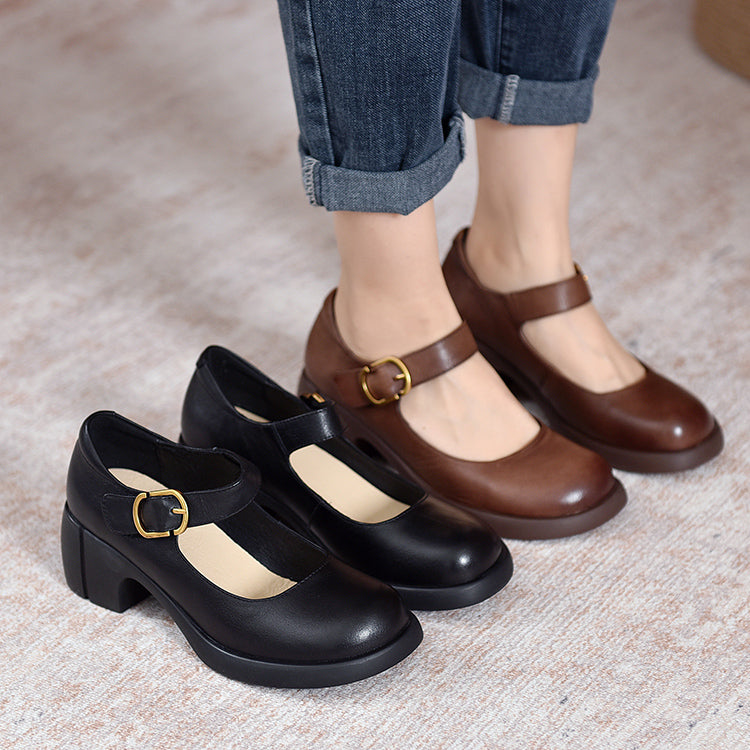 C&G™| Agnes Leather Mary Janes