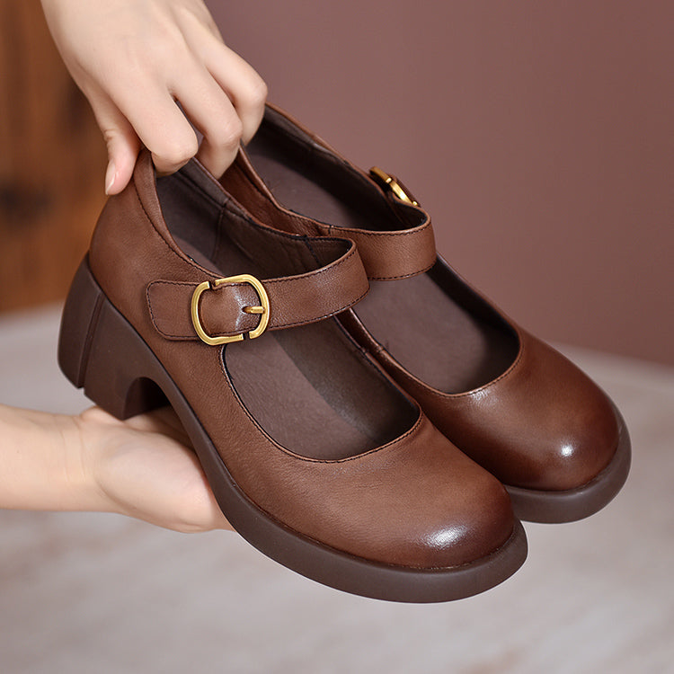C&G™| Agnes Leather Mary Janes