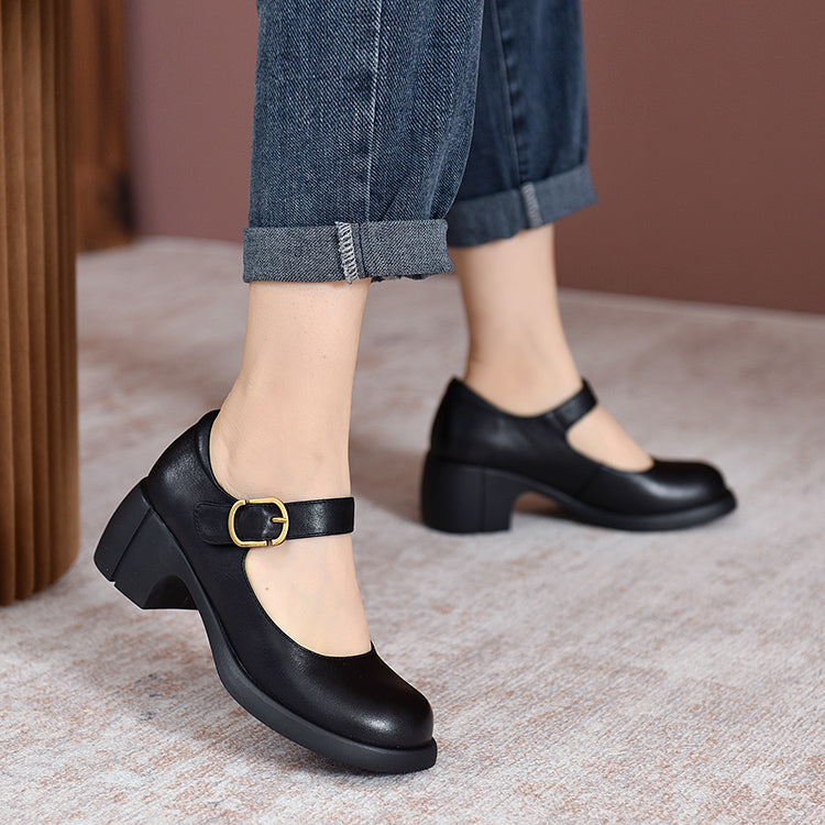 C&G™| Agnes Leather Mary Janes