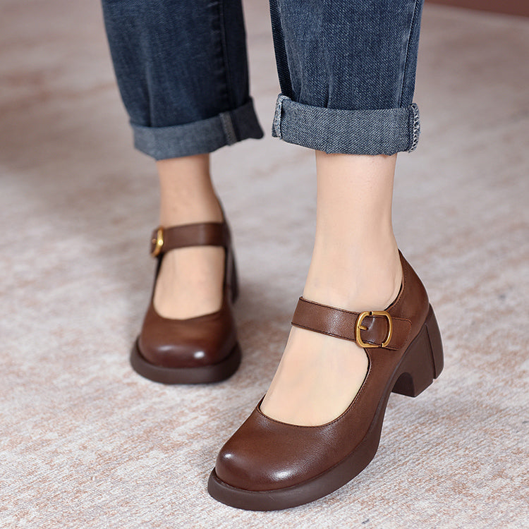 C&G™| Agnes Leather Mary Janes