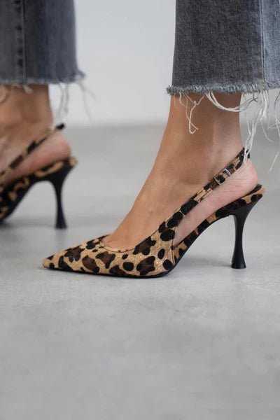 C&G™ | Leopard Slingback Heels