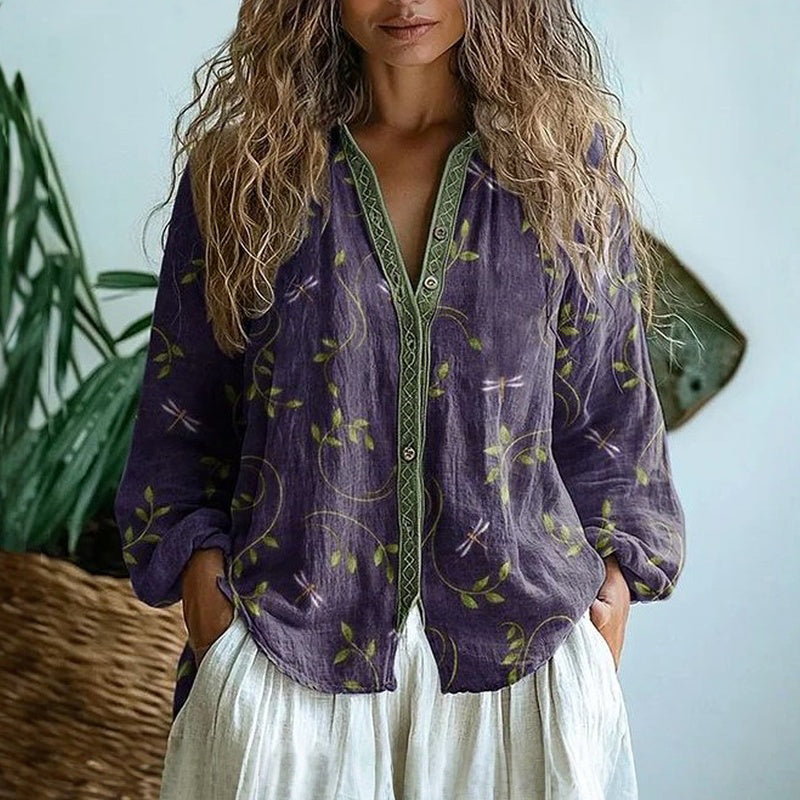 C&G™ | Vintage Leaf Blouse