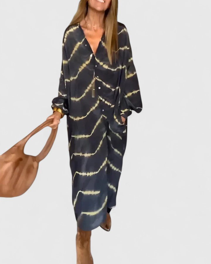 C&G™ | Elegant Boho Striped Maxi Dress