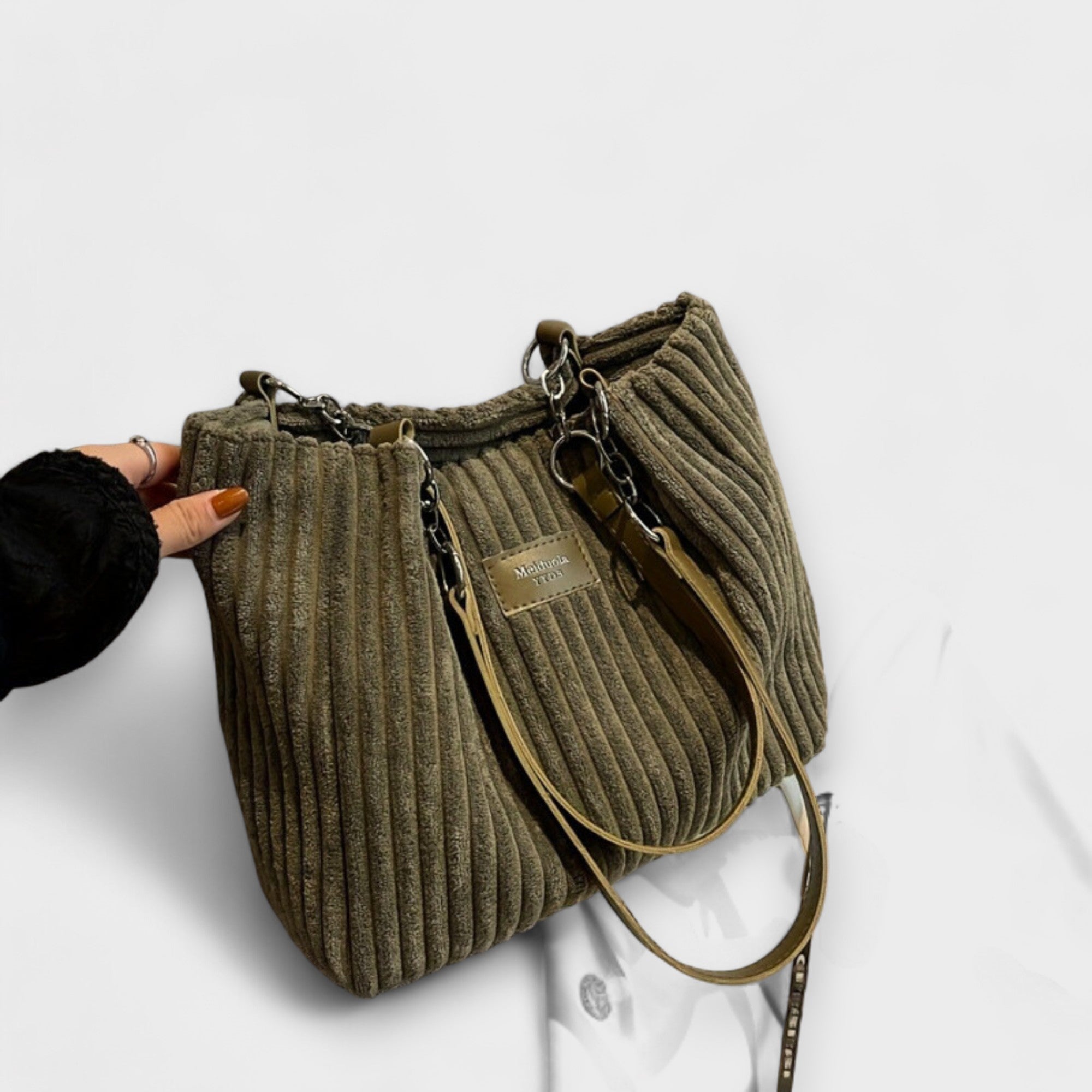 C&G™| Olivia Soft Cord Shoulder Bag