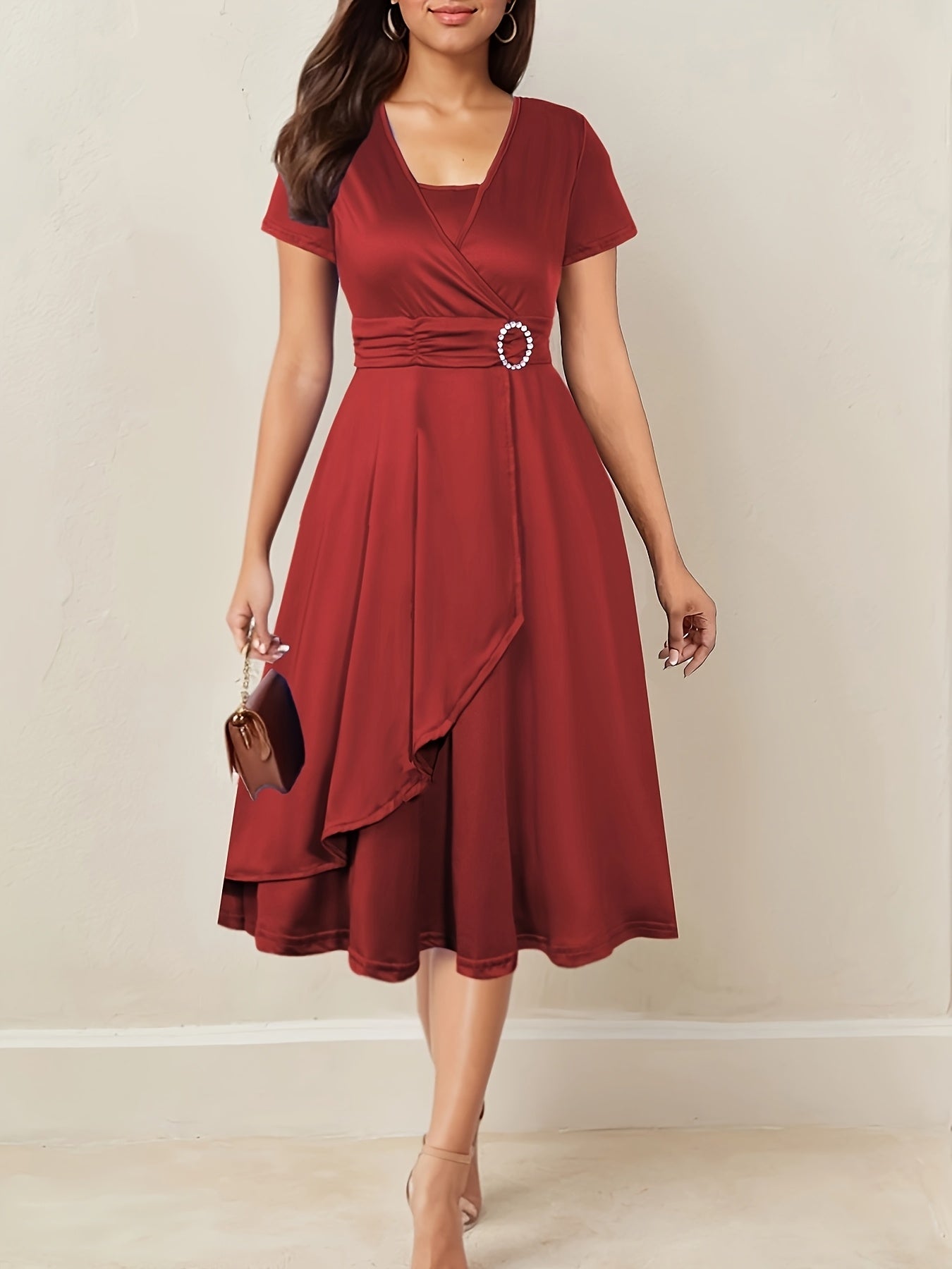 C&G™ | Elegant V-Neck Dress
