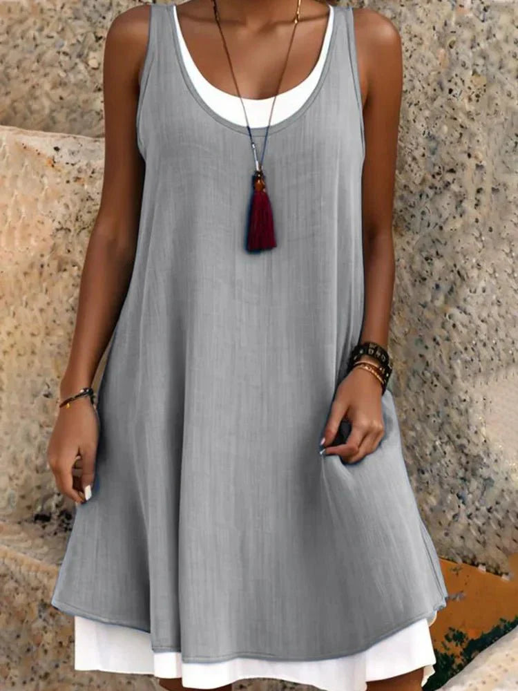 C&G™| Sunlit Sleeveless Midi Dress.