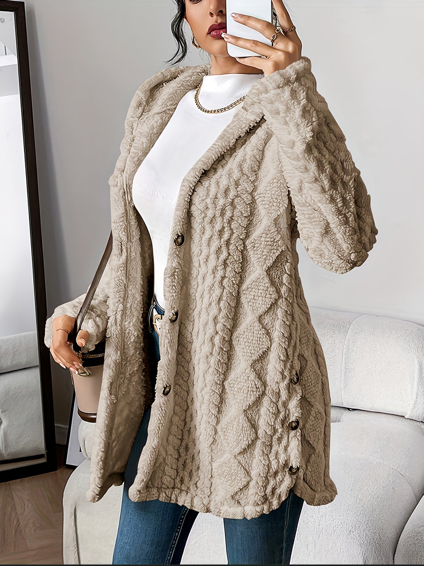 C&G™ | Plush Hooded Cardigan