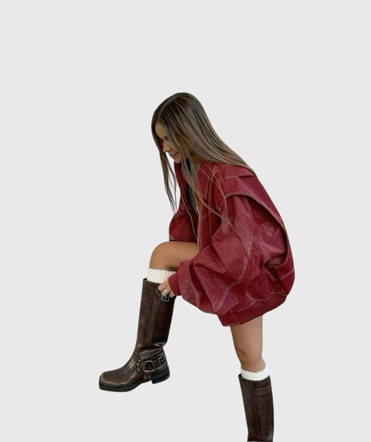 C&G™| Oversized Leather Jacket