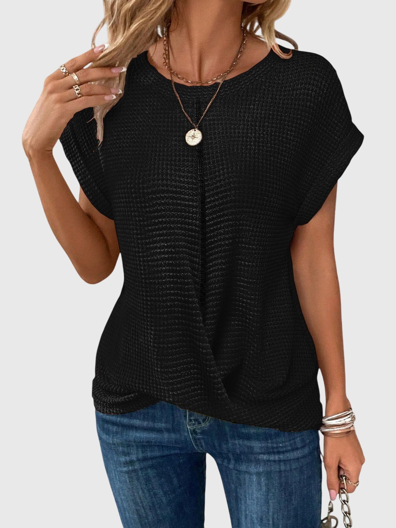 C&G™ | Elegant Blouse With Crew Neck