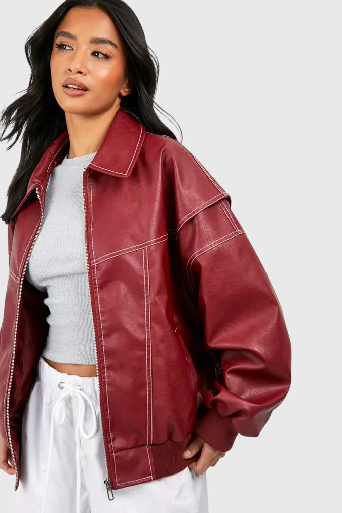 C&G™| Oversized Leather Jacket
