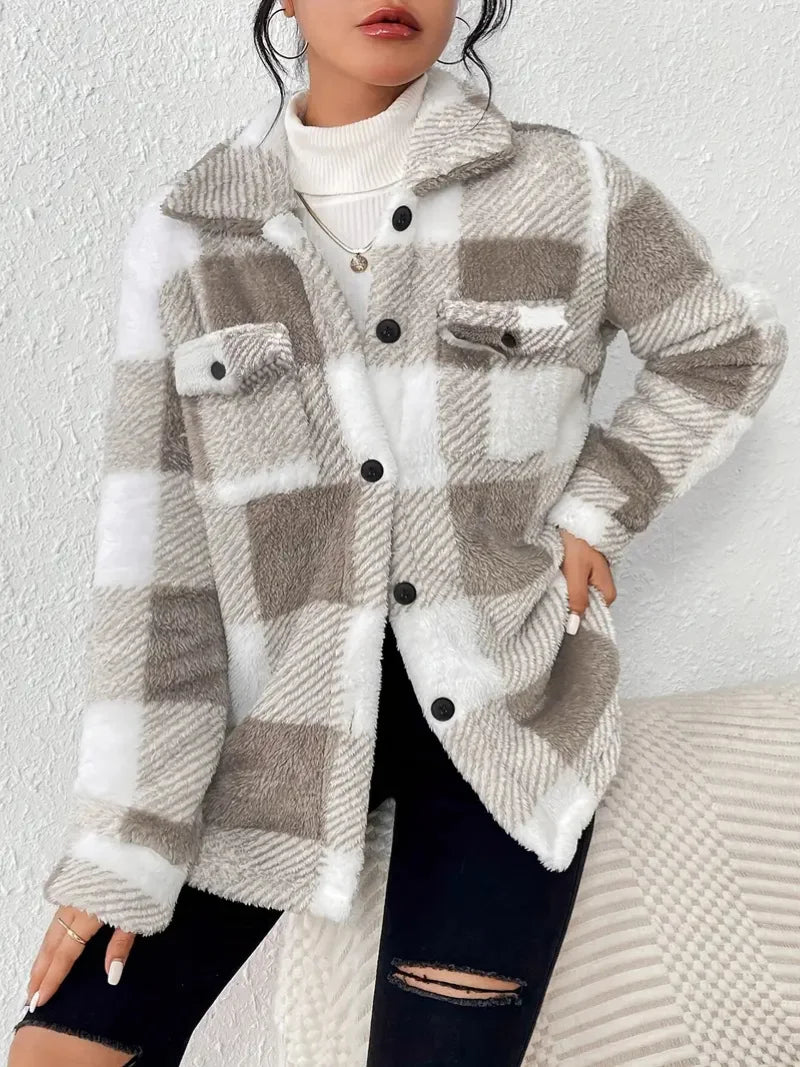 C&G™ | Checkered Plush Jacket