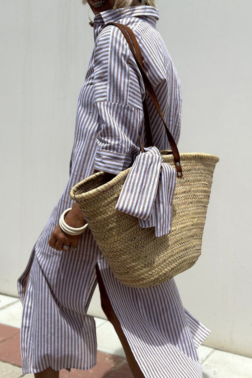 C&G™ | Timeless Striped Shirt Dress With Elegant Comfort