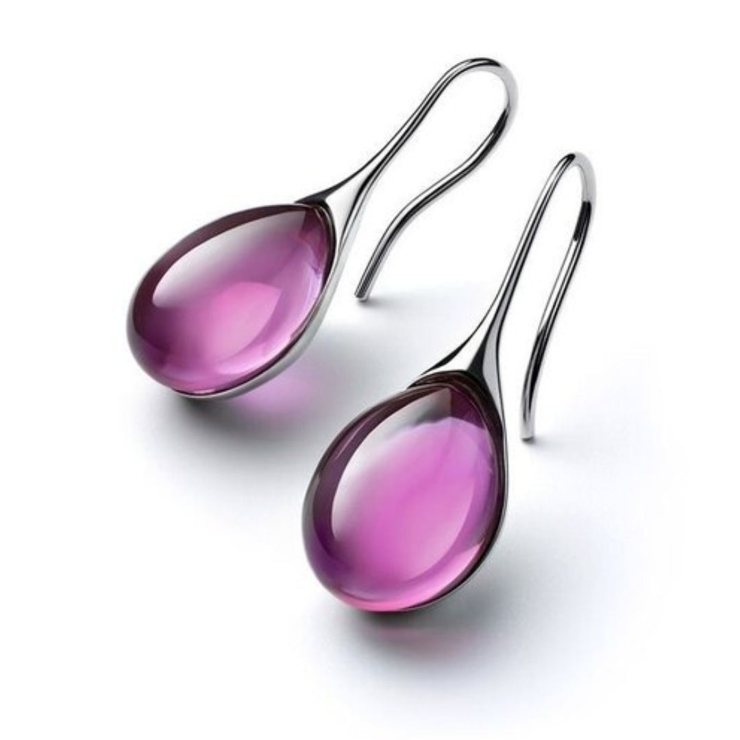 C&G™| Gold And Silver Drop-Shaped Earrings.