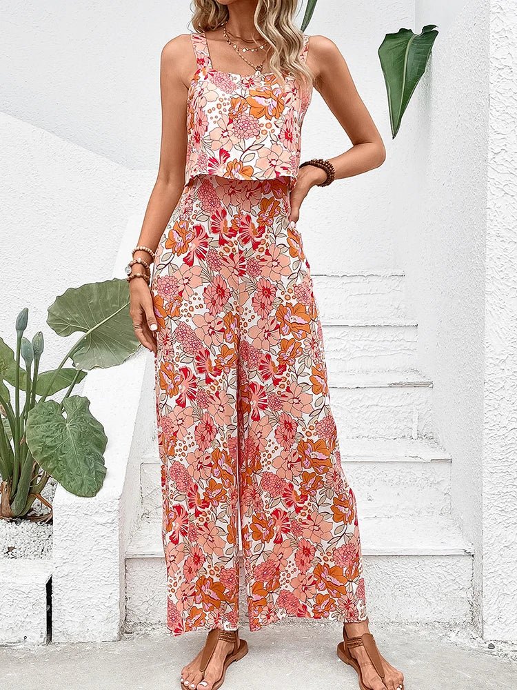 C&G™ | Floral Wide-Leg Jumpsuit