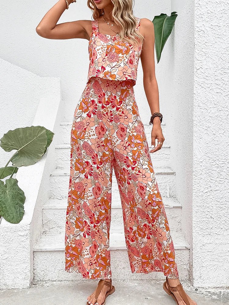 C&G™ | Floral Wide-Leg Jumpsuit