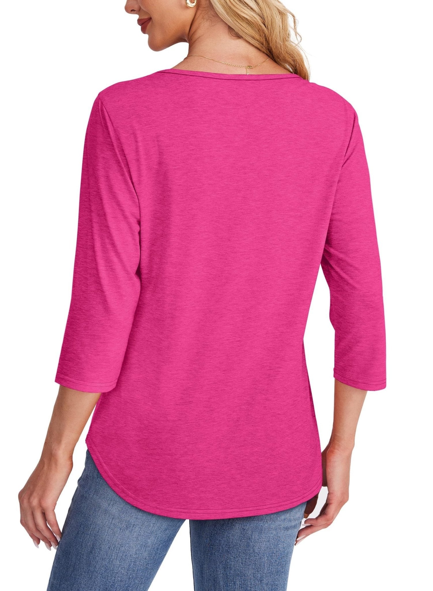 C&G™ | Pleated 3/4 Sleeve Top