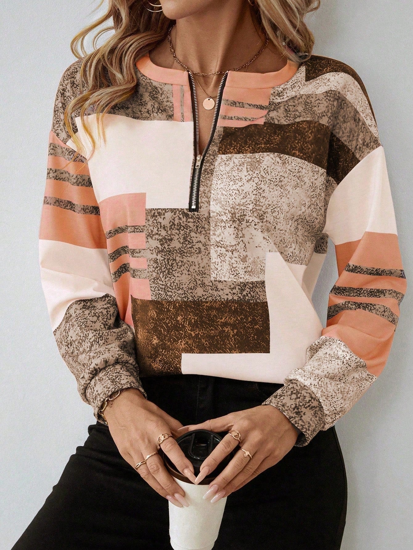 C&G™ | Geometric Zip Top