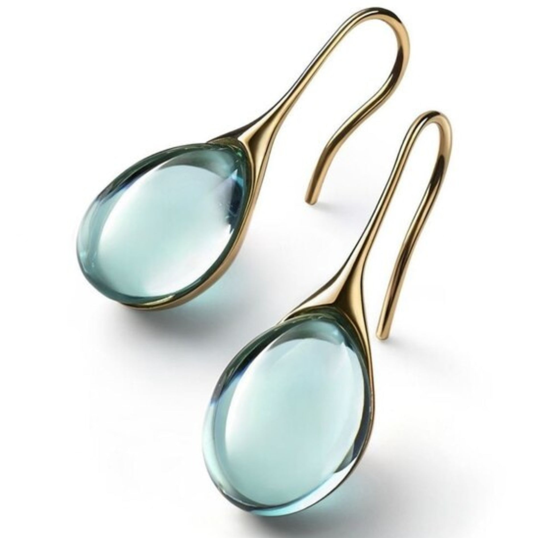 C&G™| Gold And Silver Drop-Shaped Earrings.