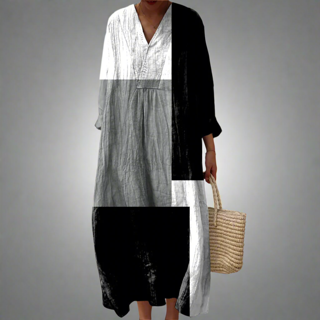 C&G™ | Abstract Patchwork Maxi Dress