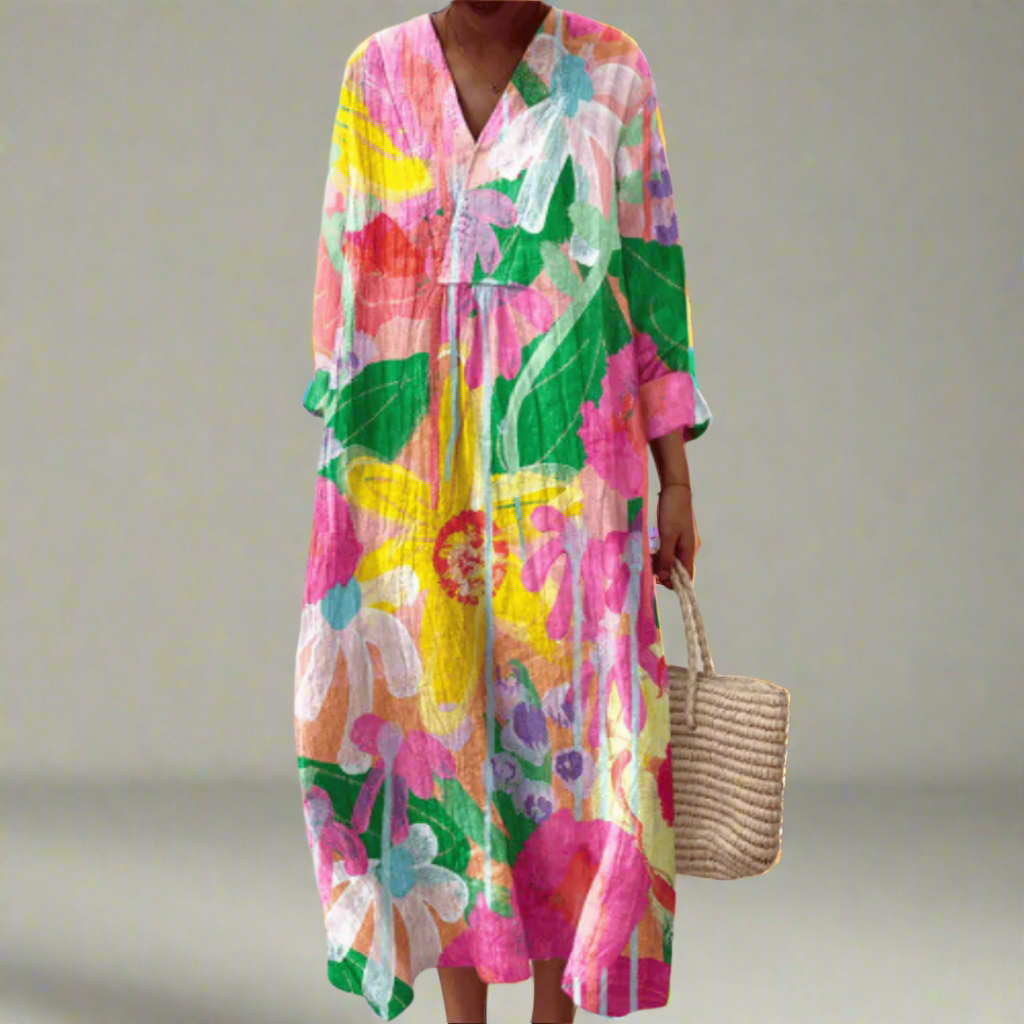 C&G™ | Watercolor Bloom Breezy Maxi Dress