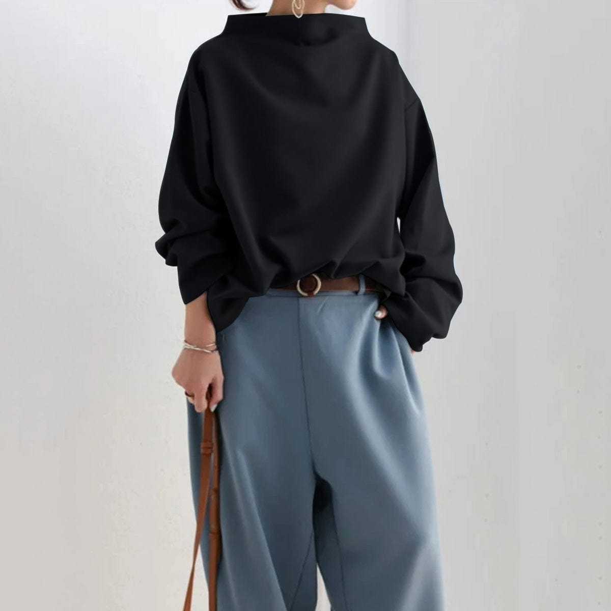 C&G™ | High-Neck Soft Knit Top