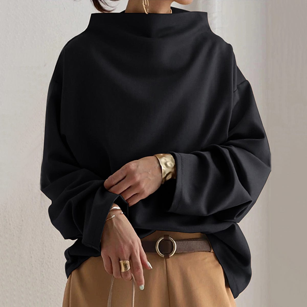 C&G™ | High-Neck Soft Knit Top
